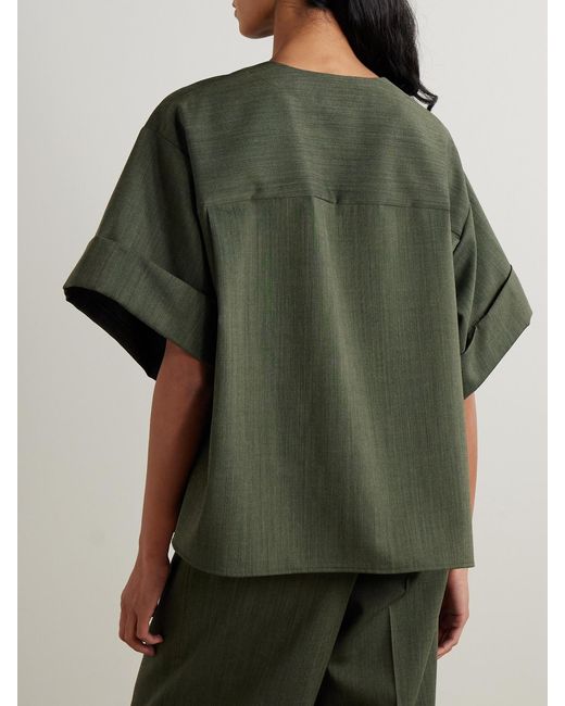 Joseph Green Yani Wool-Twill Blouse