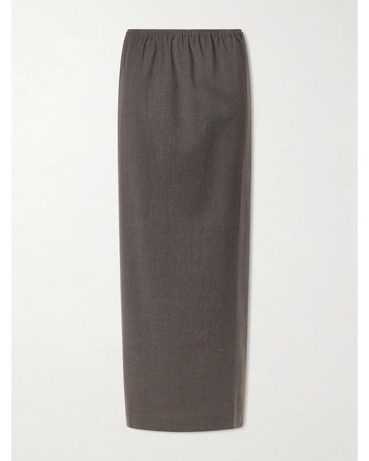 St. Agni Gray Wool-Blend Maxi Skirt