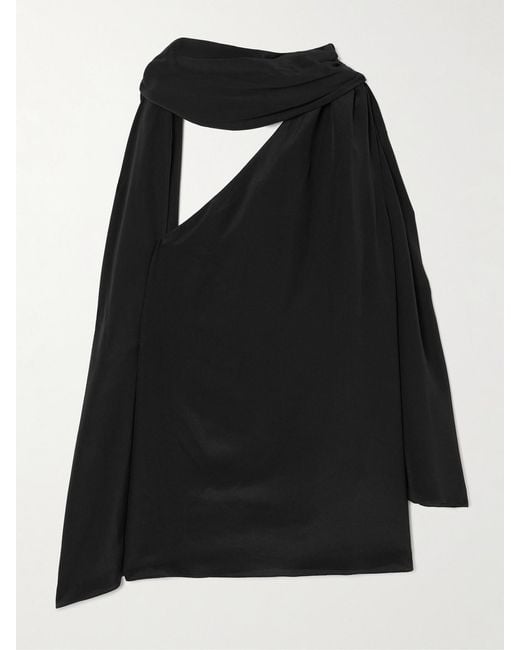 Emilia Wickstead Black Rosie Tie-Detailed Silk-Chiffon Blouse