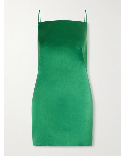 Givenchy Silk-Satin Mini Dress in Green | Lyst