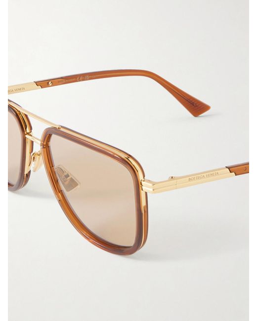 Bottega Veneta Brown Aviator-Style Acetate Sunglasses