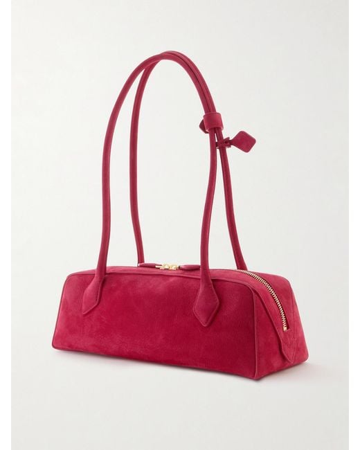 Alaïa Red Le Teckel Medium Nubuck Shoulder Bag