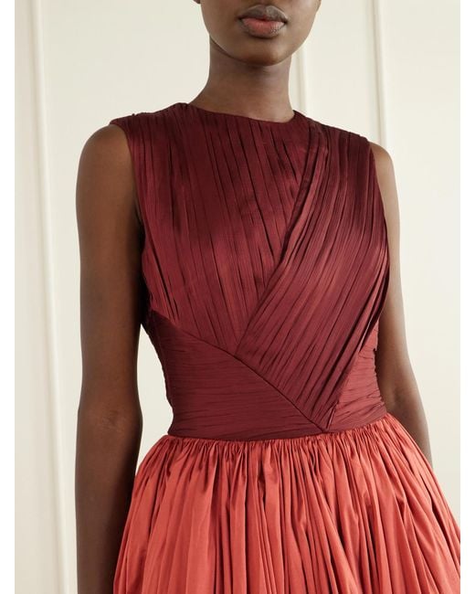 Abadia Draped Gathered Taffeta Gown