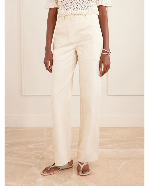 Joseph White Jaber Cotton-Blend Straight-Leg Pants