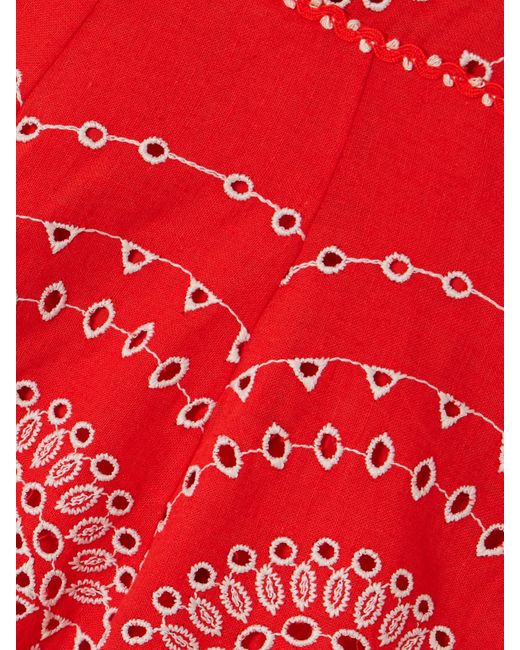 Charo Ruiz Red Winnie Minikleid Aus Einer Baumwollmischung Mit Lochstickerei