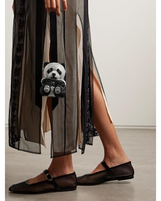 Judith Leiber Black Teddy Bear Ling Crystal-Embellished-Tone Clutch