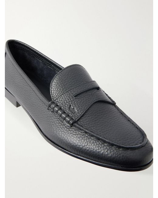 Polo Ralph Lauren Black Pebble-Grain Leather Loafers