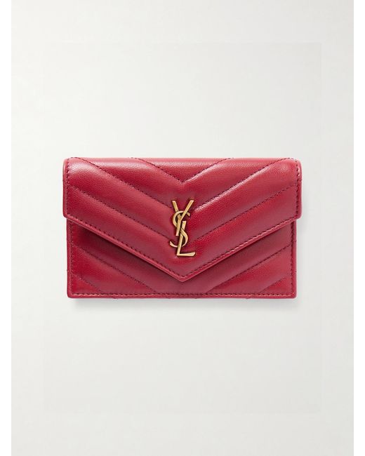 Saint Laurent Red Cassandre Matelassé Leather Wallet