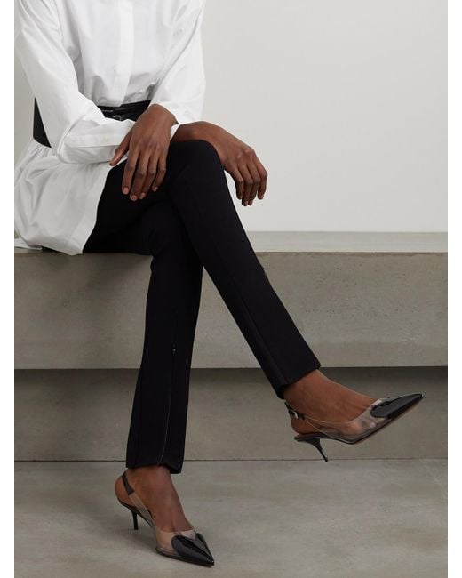 Alaïa Natural Le Cœur 55 Pu And Patent-Leather Slingback Pumps