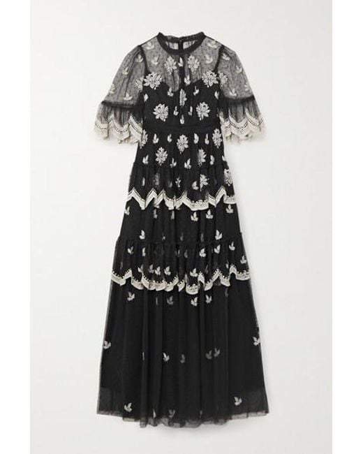 Needle & Thread Black Amber Petal Gown