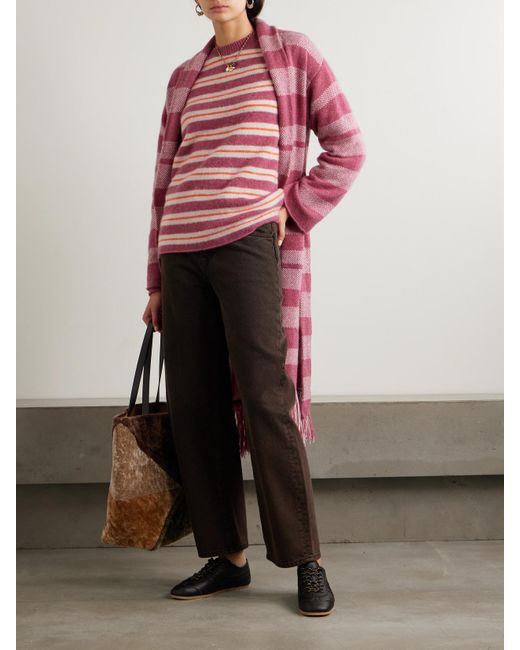 The Elder Statesman Pink Sinful Gestreifter Kaschmirpullover