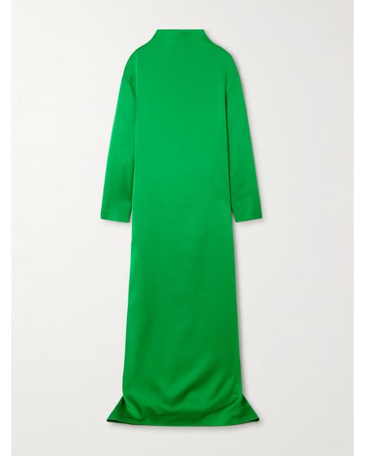 Tom Ford Green Oversized Open-Back Satin-Crepe Gown
