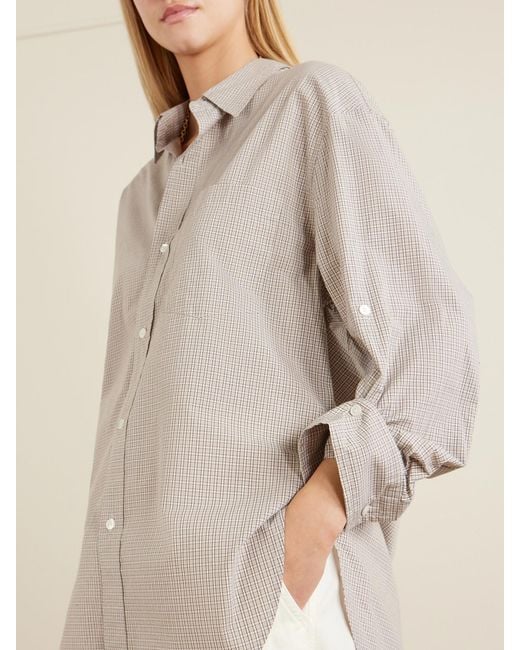 Citizens of Humanity White Kayla Checked Cotton-Poplin Shirt