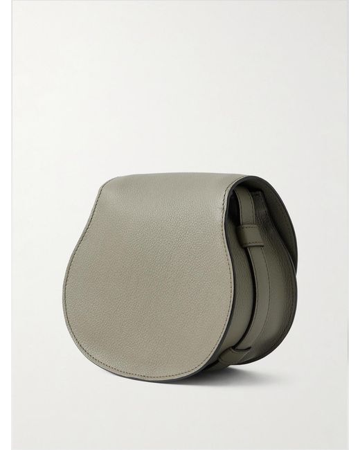 Chloé Gray Marcie Mini Textured-Leather Shoulder Bag