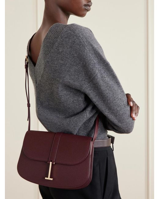 Tom Ford Purple Small Leather Shoulder Bag