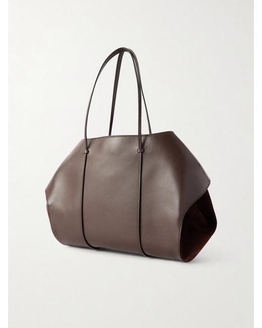 Neous Brown Berenices Suede And Leather Shoulder Bag