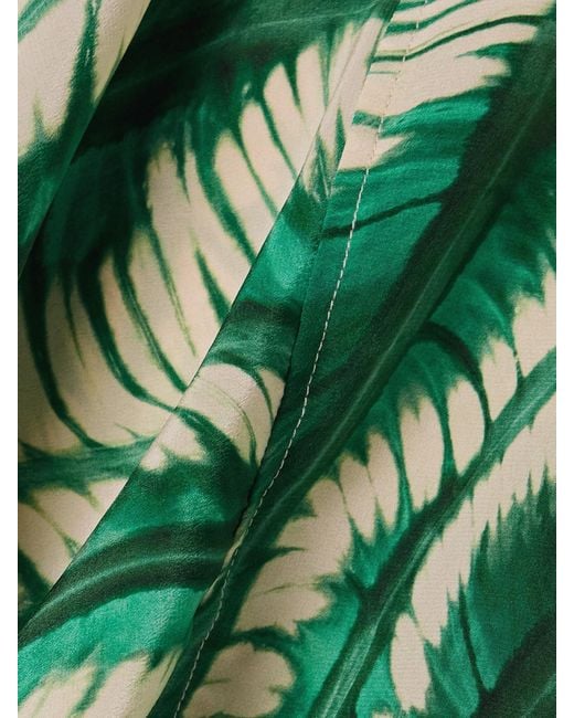 Ulla Johnson Green Ada Printed Silk Top