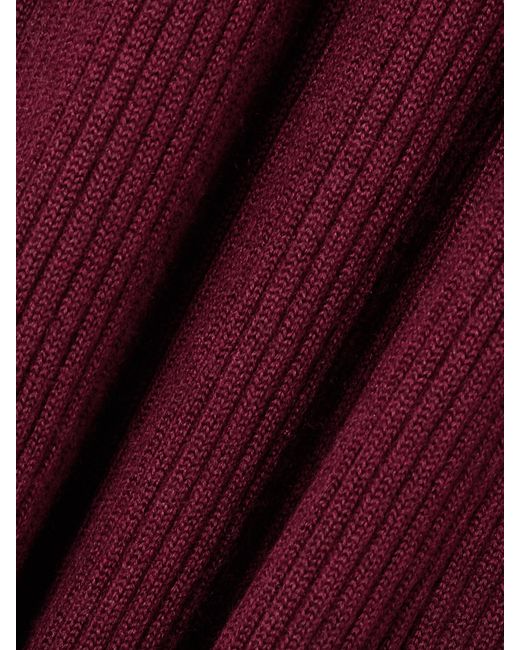 Sa Su Phi Purple Ribbed-Knit Cashmere And Silk-Blend Midi Dress