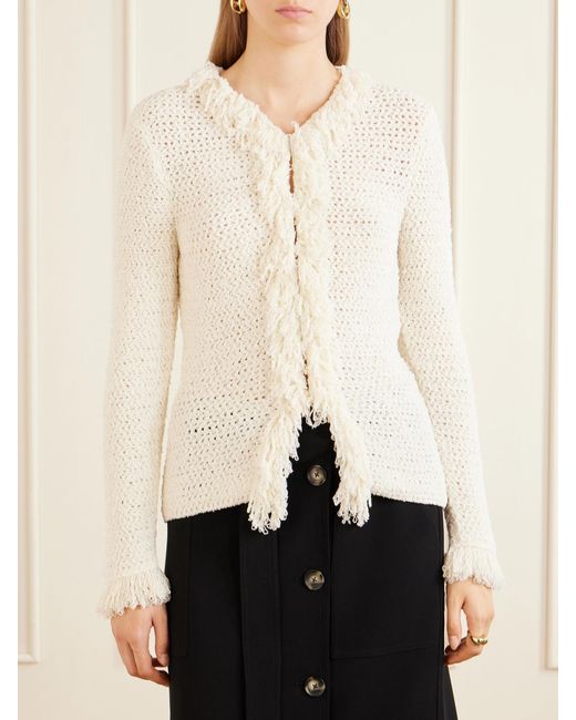 Proenza Schouler Natural Nilo Textured-Jacquard Wool-Blend Cardigan