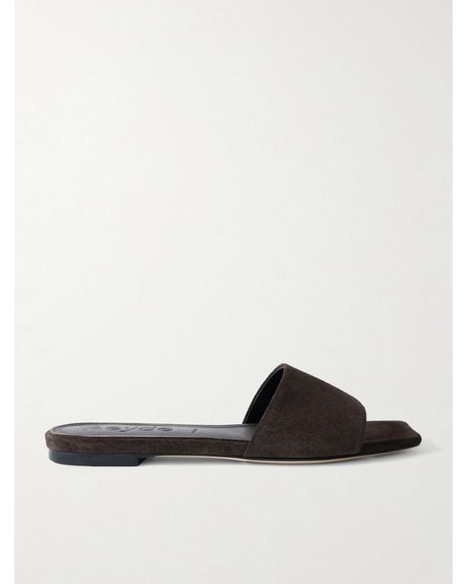 Aeyde Brown Anna Suede Slides
