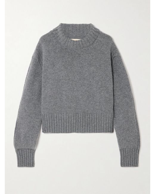 &Daughter Gray Fintra Crop Wool Turtleneck Sweater