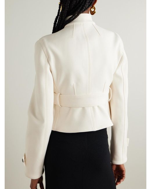 Burberry Natural Embellished Belted Canvas Jacket