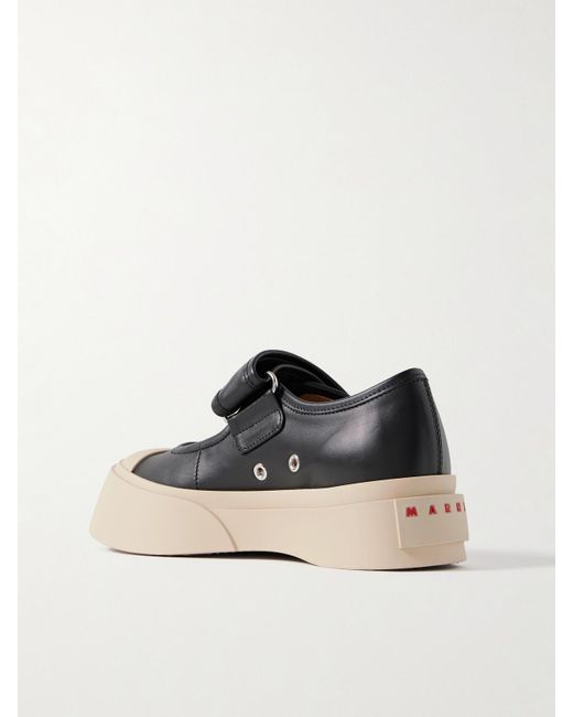 Marni Black Pablo Leather Mary Jane Platform Sneakers