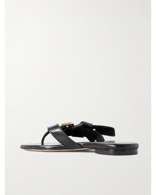 Chloé White Mae Zehensandalen Aus Leder Mit Verzierung