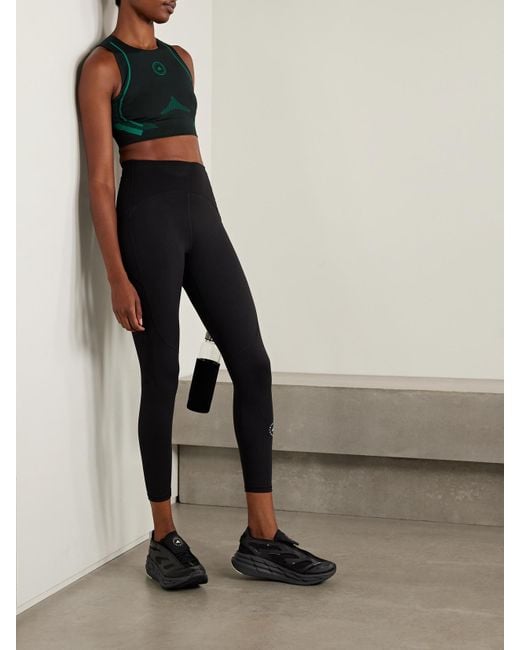 Adidas By Stella McCartney Green Sport-Bh Aus Recyceltem Stretch-Material Mit Prints