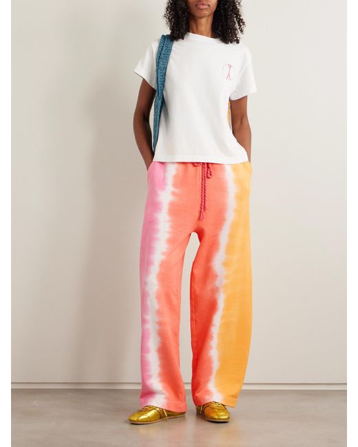 The Elder Statesman Pink Jogginghose Aus Jersey Aus Einer Baumwoll-Kaschmirmischung Mit Batikmuster