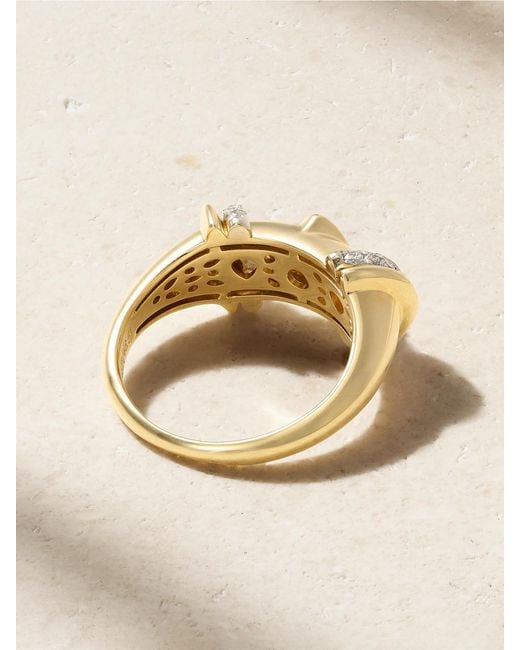 L'Atelier Nawbar Natural Warrior Drop Rhodium-Plated 18-Karat Diamond Ring