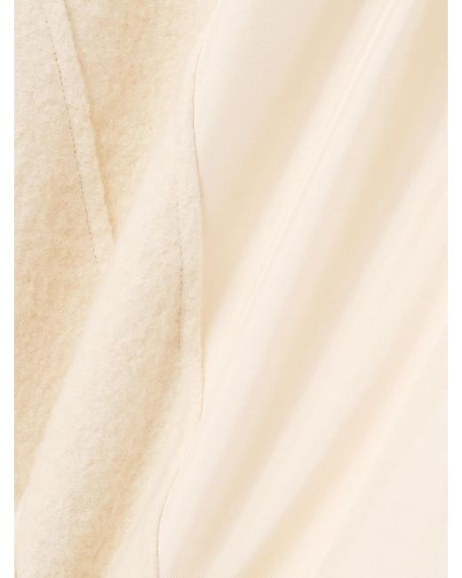 Jil Sander White Paneled Cotton And Wool-Blend And Satin Midi Dress