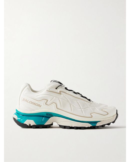 Salomon White Xt-Slate Rubber-Trimmed Mesh Sneakers