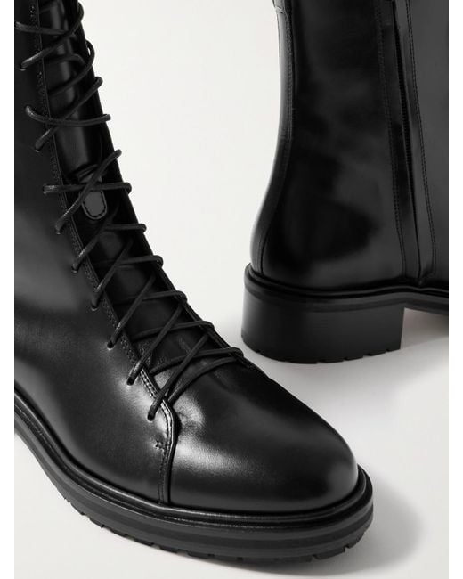 Aeyde Black Isa Leather Ankle Boots