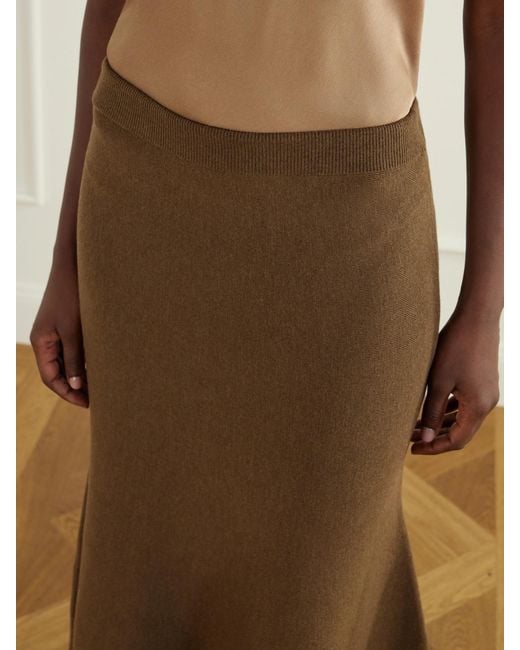 Jonathan Simkhai Brown Wool Midi Skirt