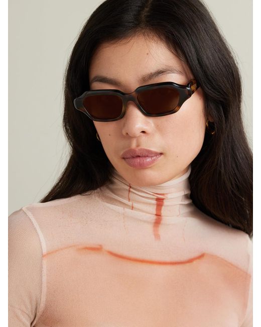 Loewe Brown Rectangular-Frame Acetate Sunglasses
