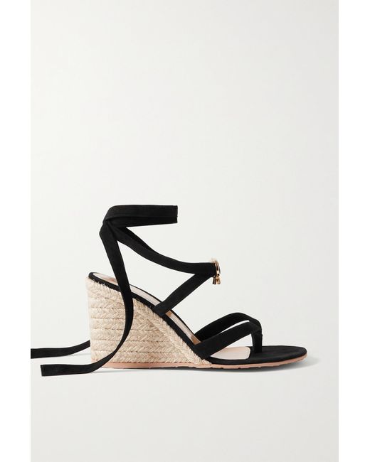 Buy Gianvito Rossi Ribbon Beachclub 20 Embellished Leather Espadrille Sandals Online
