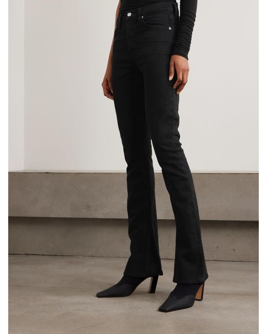 Agolde Black Ingram Split High-Rise Flared Jeans