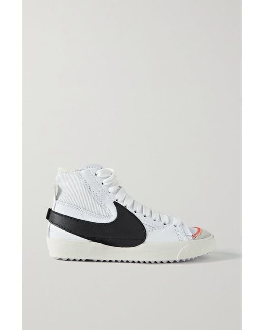 Nike Blazer Mid '77 Jumbo Ribbed-knit And Suede-trimmed Leather Sneakers in  White | Lyst Canada
