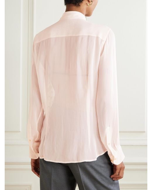Dries Van Noten Pink Hemd Aus Chiffon Mit Verzierungen
