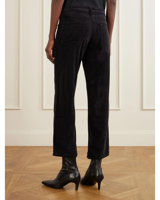 Mother Blue The Newbie Ankle Cotton-Blend Corduroy Mid-Waist Straight-Leg Pants
