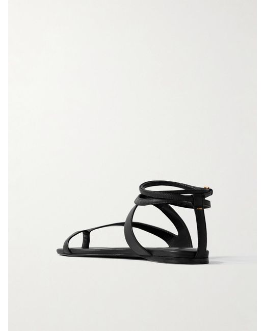 Khaite Black Aimee Leather Sandals