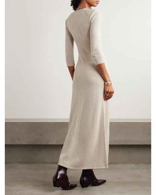Isabel Marant Natural Salina Pointelle-Knit Wool-Blend Maxi Dress