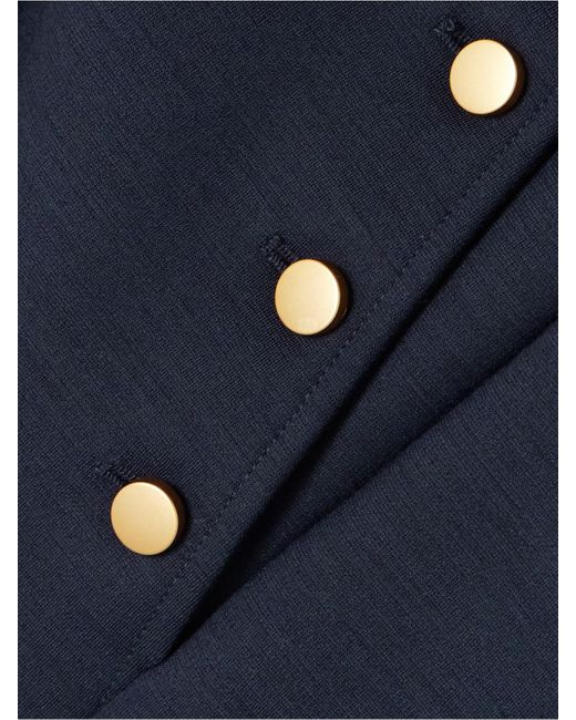 Max Mara Blue Valdez Shorts Aus Einer Wollmischung Mit Zierknöpfen