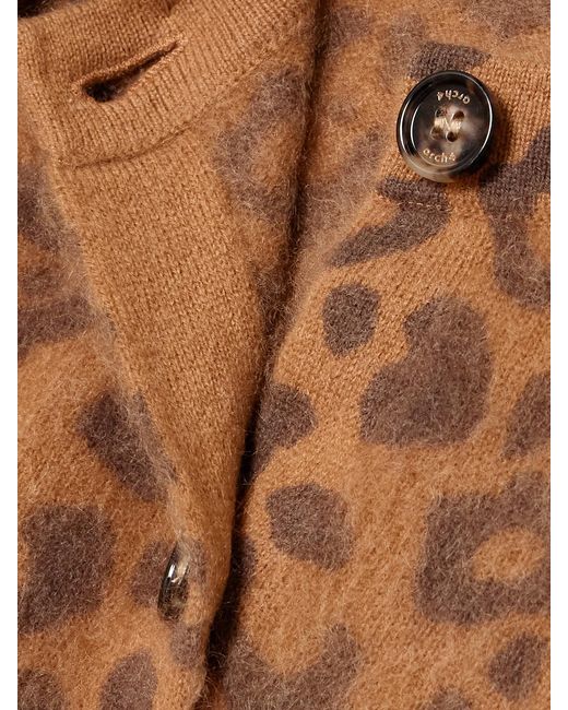 arch4 Natural Blackwood Intarsia Brushed-Cashmere Cardigan