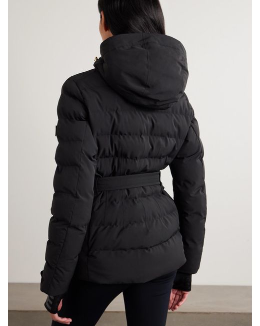 Bogner Black Ellya Belted Layered Quilted Ski Jacket