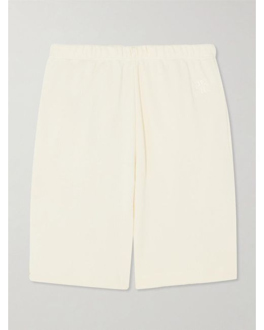 ÉTERNE Natural Boyfriend Embroidered Cotton And Modal-Blend Terry Shorts