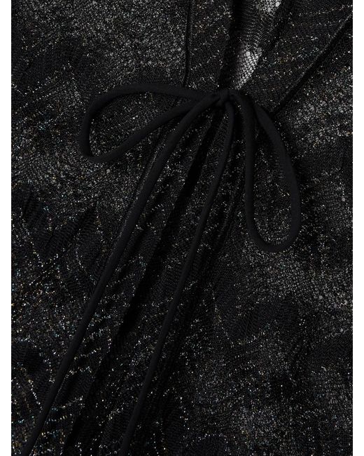Missoni Black Mare Striped Metallic Crochet-Knit Coverup