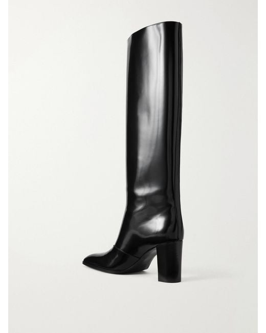 Saint Laurent Black Louis 85 Leather Knee-Height Boots