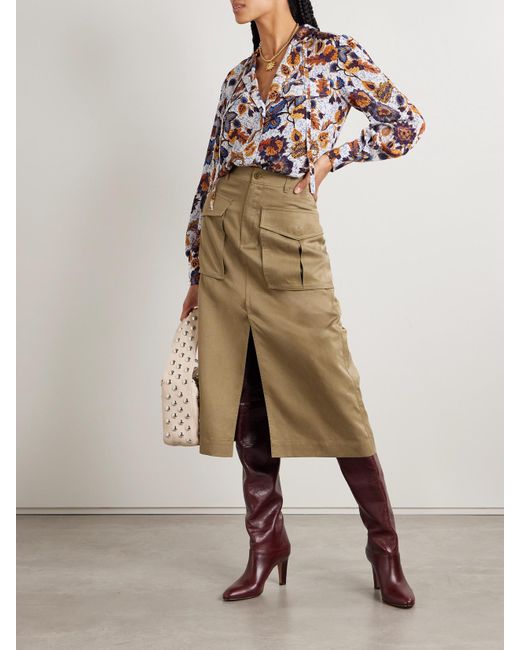 Ulla Johnson Blue Florian Printed Silk Blouse